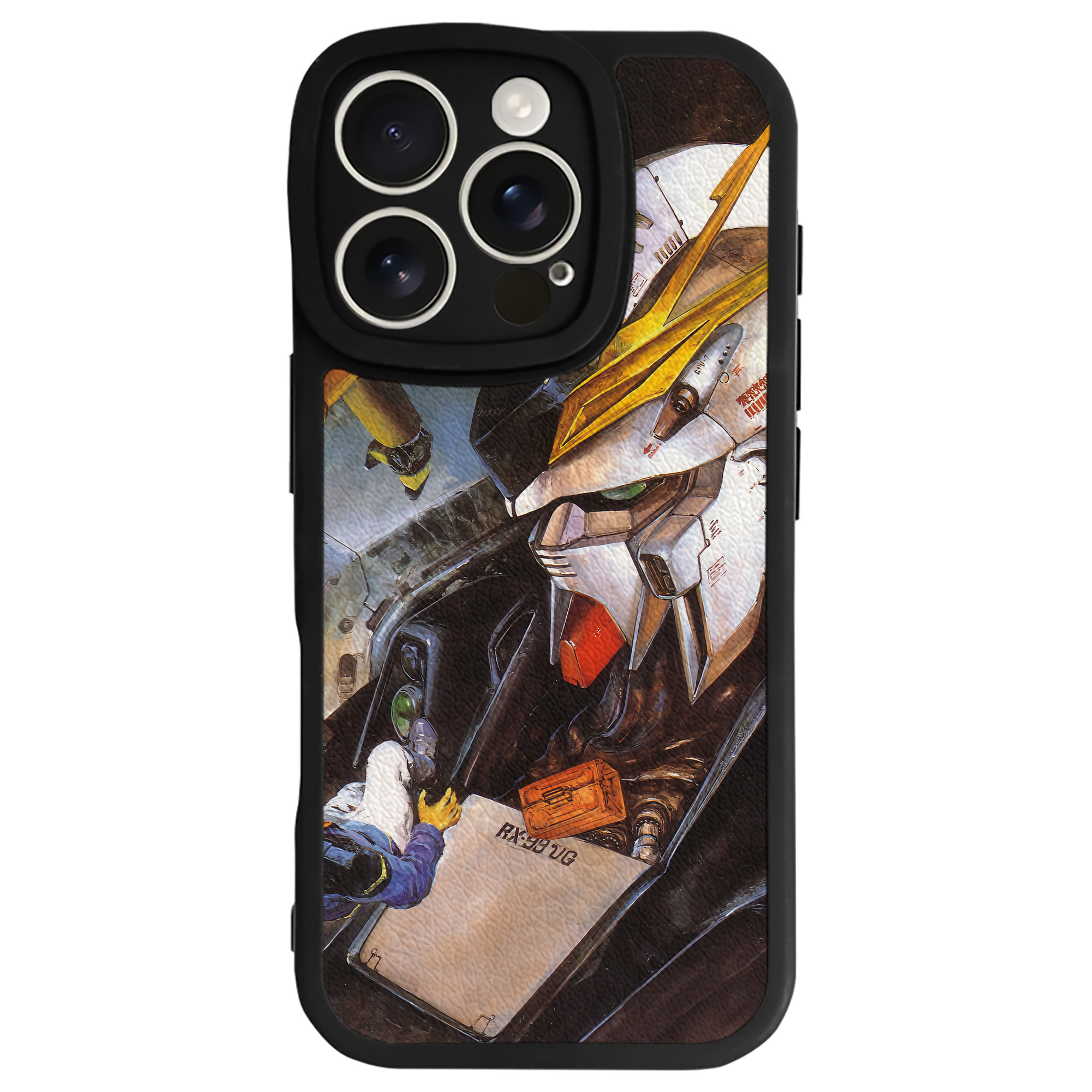 （画像用） 機動戦士ガンダム Mobile Suit Gundam 【iPhone 16シリーズ対応】シリコンスマホケース（レザー調） 材質：シリコン
